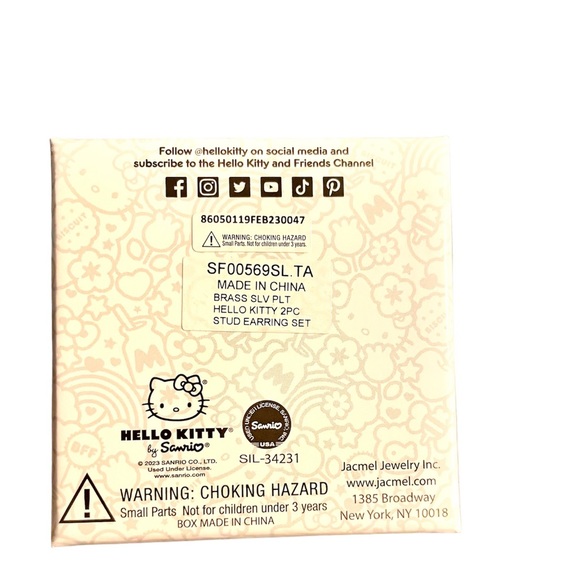 🎀 Hello Kitty Mix and Match Silver plated 2pc Stud Earrings Set Brand New 🎀 - Picture 5 of 9